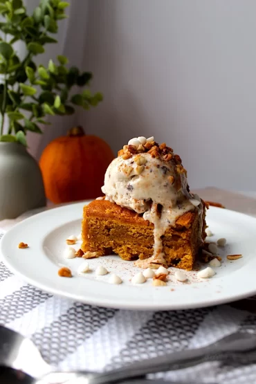 Decadent and rich Maple-Butter Pumpkin Snack Cake